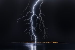 Rainstorms with lightning